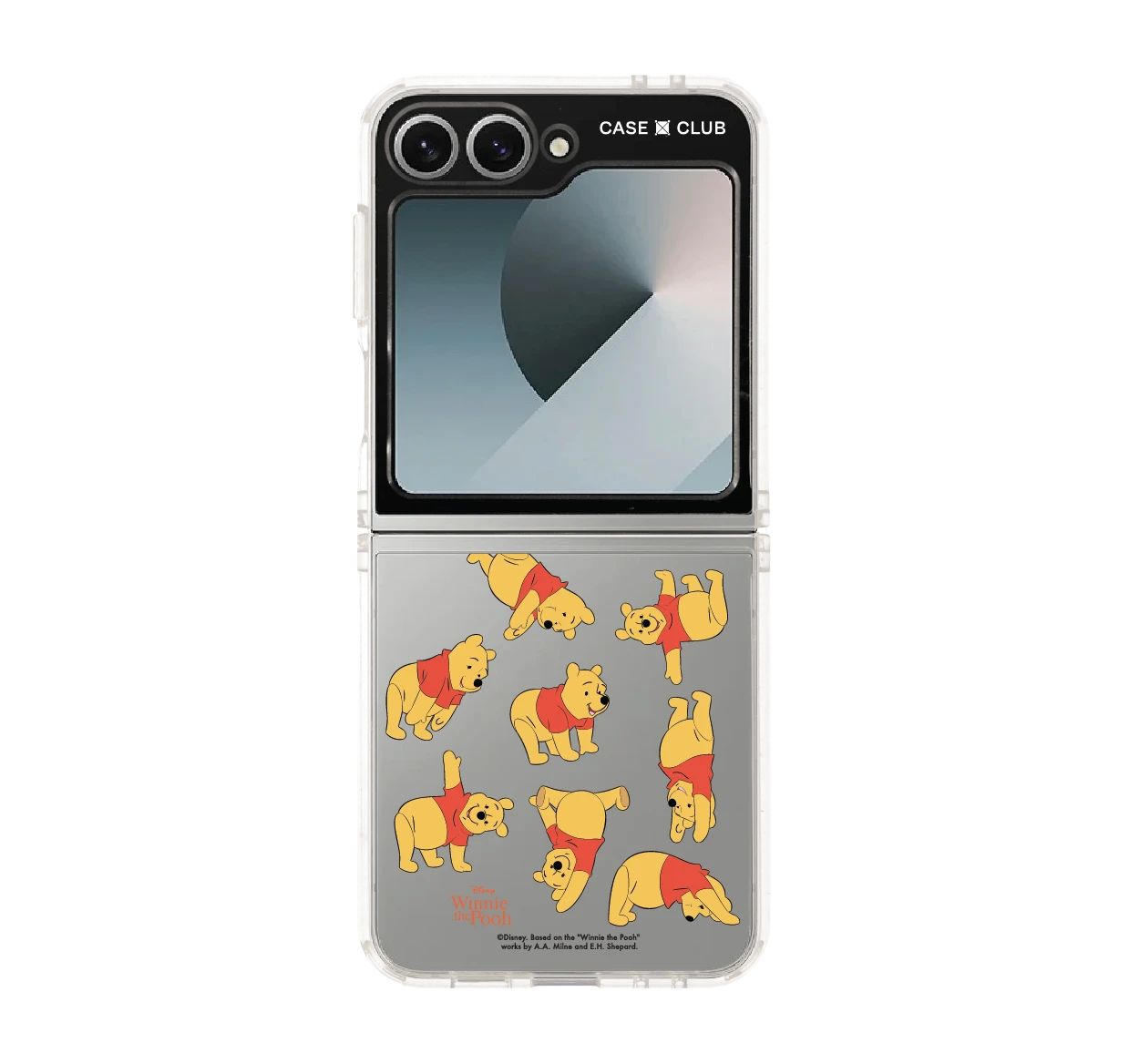 samsung galaxy z flip 6 clear case winnie the pooh pattern